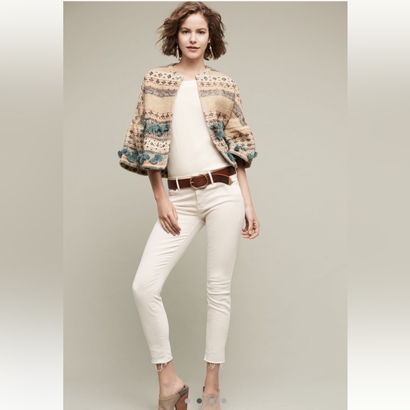 Anthropologie TRYB Kuta Textured Kimono Jacket In Blu Motif Size Small NWOT - Picture 2 of 16